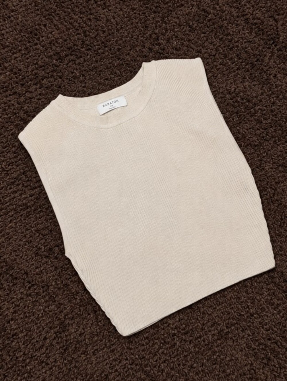 Aritzia Babaton Sculpt Knit Muscle Cropped Tank Fluent Taupe XS